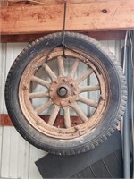 Early Wood Spoke Automobile Wheel