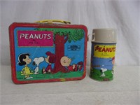 Vintage Peanuts Metal Lunchbox w/ Thermos