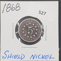 1868 Shield Nickel 5 Cents