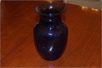 Blue glass vase