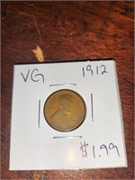 VG 1912 wheat penny