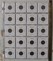20 vintage US 1 cent coins, see pics