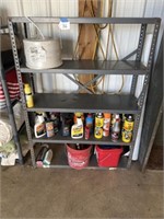 Section of Metal Shelving & Contents