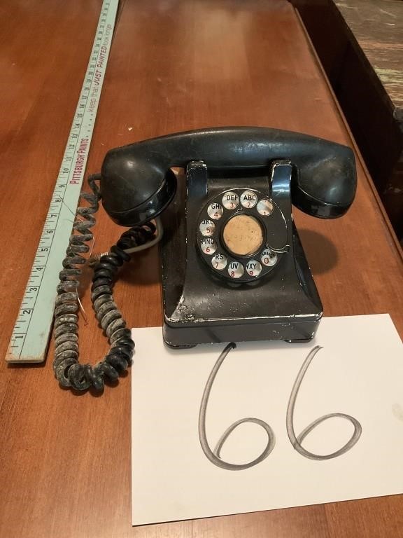 Early rotary phone, metal dial