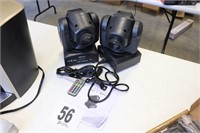 Pair of Mini Moving Head Gobo Lights with Remote