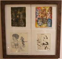 Framed 4pc Signed & Numbered Lithos