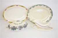 EARLY PLATTERS & SERVING DISHES- LONGEST 16"