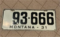1931 Montana License Plate