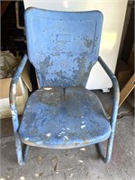 Blue Metal Lawn Chair