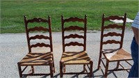 3 Cane Bottom Chairs