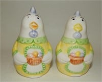 Anthropomorphic Hens with Colored Easter Eggs