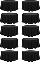 10 Pack Round Tablecloth 108 Inch Black