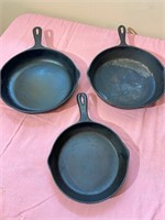 3 Cast Iron Skillets