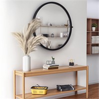 NXHOME 31.5in Black Bathroom Pivot Mirror