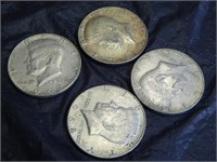 4 Kenned 40% Silver Half Dollars 1968 & 1967