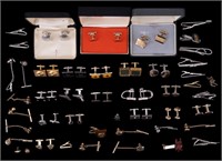 Grouping of Men's Cuff Links, Tie Tacks, & Pins