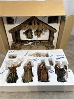 Holiday poly resin nativity set