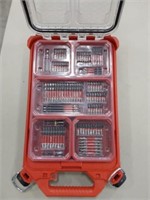 Milwaukee pack out tool box with Milwaukee bits