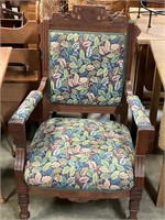Antique chair on wheels
