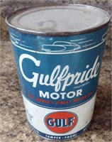 1920s GulfPride Motor OIl 30 Weight Oil Can (1)
