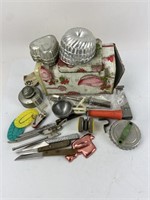Vintage Tin w/Mixed Kitchen Items