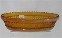 Greentown Holly Amber 7 1/2" oval dish
