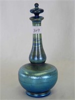 Tiffany 6" scent bottle, blue, unsigned