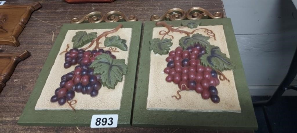 (2) VINTAGE HOME INTERIORS GRAPE CLUSTERS