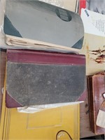 Vintage record books and empty photo album