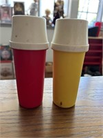 Vintage Tupperware Ketchup & Mustard Travel