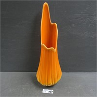 Bittersweet Orange Slag Glass Swung Vase - Chipped