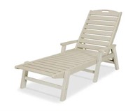 Polywood Sand Nautical Chaise with Arms
