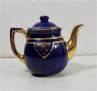 Fraunfelter Cobalt Blue gold trim Tea pot
