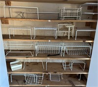 Closet Lot of Metal and Plastic Shelf Organizers