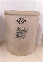 Antique Monmouth Pottery 8 gallon maple leaf crock