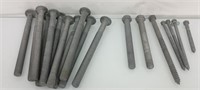 11 galv. carriage bolts 5/8"x 8" and misc bolts