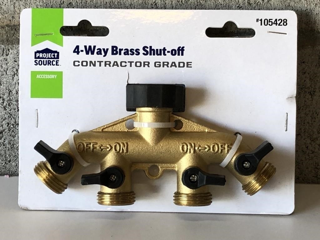 New 4-Way Brass Shut Off