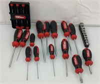 Hyper Tough screwdriver set and sm. Socket set