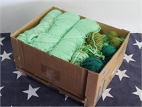 Box of 15 Rolls of Green Yarn