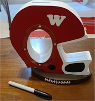 Wisconsin Badgers Wood Helemet Bank
