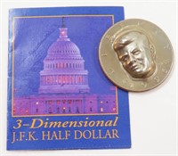 3-DIMENSIONAL 1996 KENNEDY HALF DOLLAR W/ COA