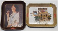 2 Vintage Coca Cola Serving Trays