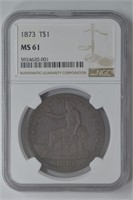 1873 Trade Silver Dollar NGC MS61