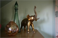 Elephant Figurine & Glass Décor
