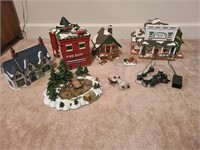 Lot of Vintage Dept 56 Christmas Village Items