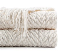 ($59) BATTILO HOME Cream Throw Blanket