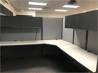 Large Fabric Partition Desk w/Upper Hutch