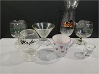 Lot of Drink Glasses Representing Different Places