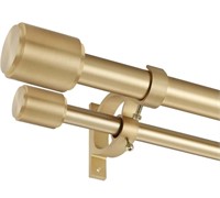 Hosmile Gold Double Curtain Rods, 72-144 Inch