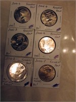 6 Unc. Kennedy Half Dollars